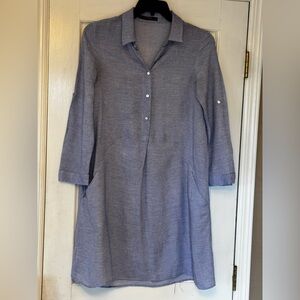 Zara Long Sleeve Blue Dress